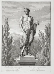 Statue eines Satyrs, der eine Traube hält, Versailles, 1672, aus 